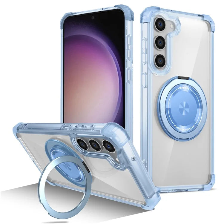 For Samsung Galaxy S23+ Case Compatible with MagSafe Ring Holder PC+TPU Phone Cover