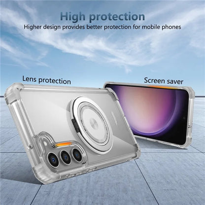 For Samsung Galaxy S23+ Case Compatible with MagSafe Ring Holder PC+TPU Phone Cover