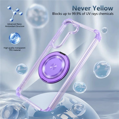 For Samsung Galaxy S23+ Case Compatible with MagSafe Ring Holder PC+TPU Phone Cover