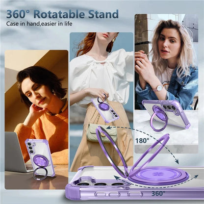 For Samsung Galaxy S23+ Case Compatible with MagSafe Ring Holder PC+TPU Phone Cover