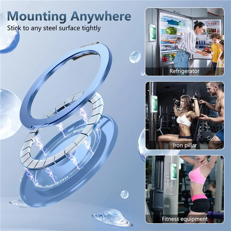 For Samsung Galaxy S22+ 5G Case PC+TPU Phone Cover Magnetic Ring Holder Kickstand
