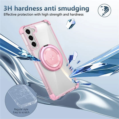 For Samsung Galaxy S22+ 5G Case PC+TPU Phone Cover Magnetic Ring Holder Kickstand