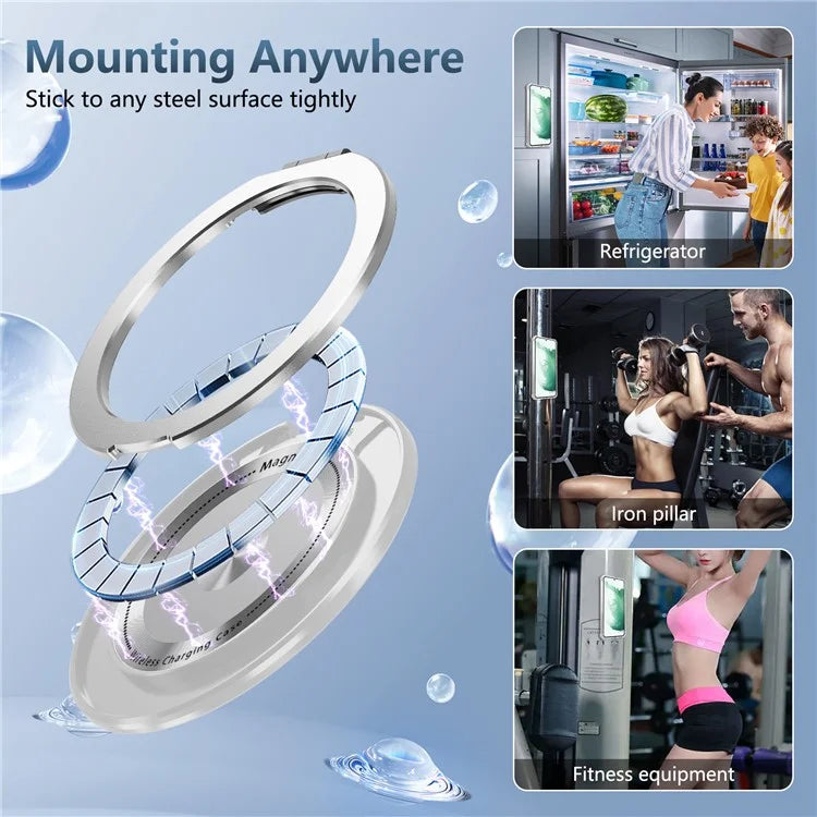 For Samsung Galaxy S22+ 5G Case PC+TPU Phone Cover Magnetic Ring Holder Kickstand
