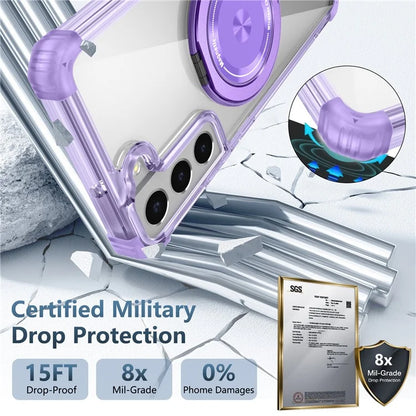 For Samsung Galaxy S22+ 5G Case PC+TPU Phone Cover Magnetic Ring Holder Kickstand