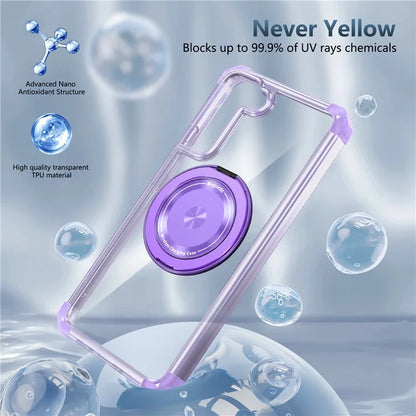 For Samsung Galaxy S22+ 5G Case PC+TPU Phone Cover Magnetic Ring Holder Kickstand