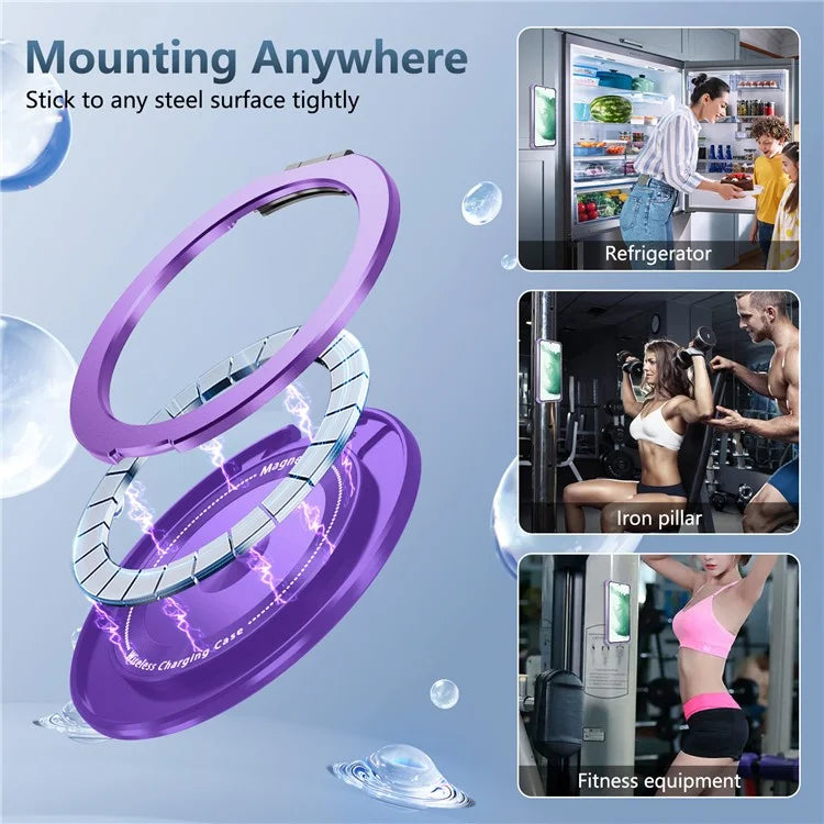 For Samsung Galaxy S22+ 5G Case PC+TPU Phone Cover Magnetic Ring Holder Kickstand