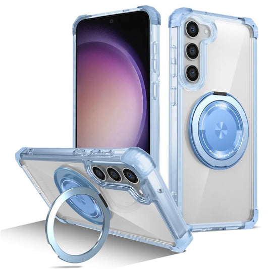 For Samsung Galaxy S23 Case  Magnetic Finger Grip Kickstand PC+TPU Clear Phone Cover