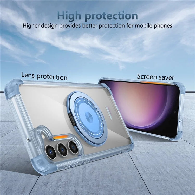 For Samsung Galaxy S23 Case  Magnetic Finger Grip Kickstand PC+TPU Clear Phone Cover