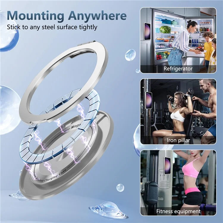 For Samsung Galaxy S23 Case  Magnetic Finger Grip Kickstand PC+TPU Clear Phone Cover