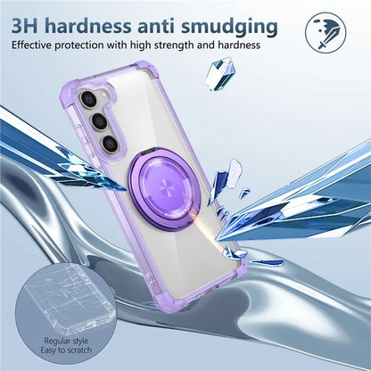 For Samsung Galaxy S23 Case  Magnetic Finger Grip Kickstand PC+TPU Clear Phone Cover