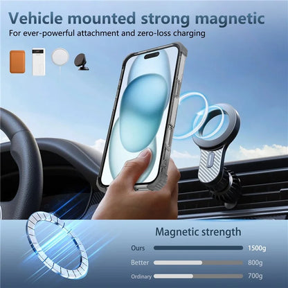 For iPhone 16 Case PC+TPU Phone Cover Rotating Magnetic Ring Holder Kickstand