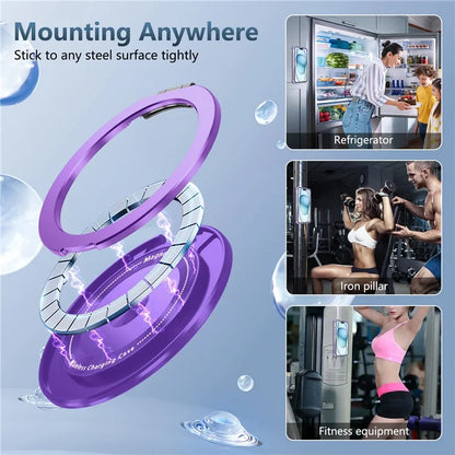 For iPhone 16 Case PC+TPU Phone Cover Rotating Magnetic Ring Holder Kickstand