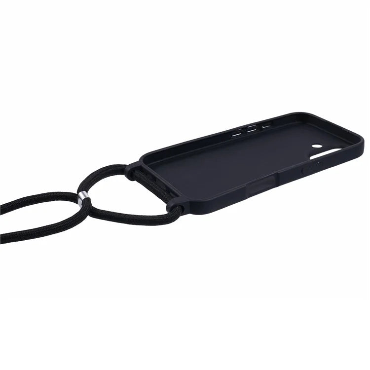For iPhone 16 Case Soft TPU Phone Cover with Adjustable Lanyard