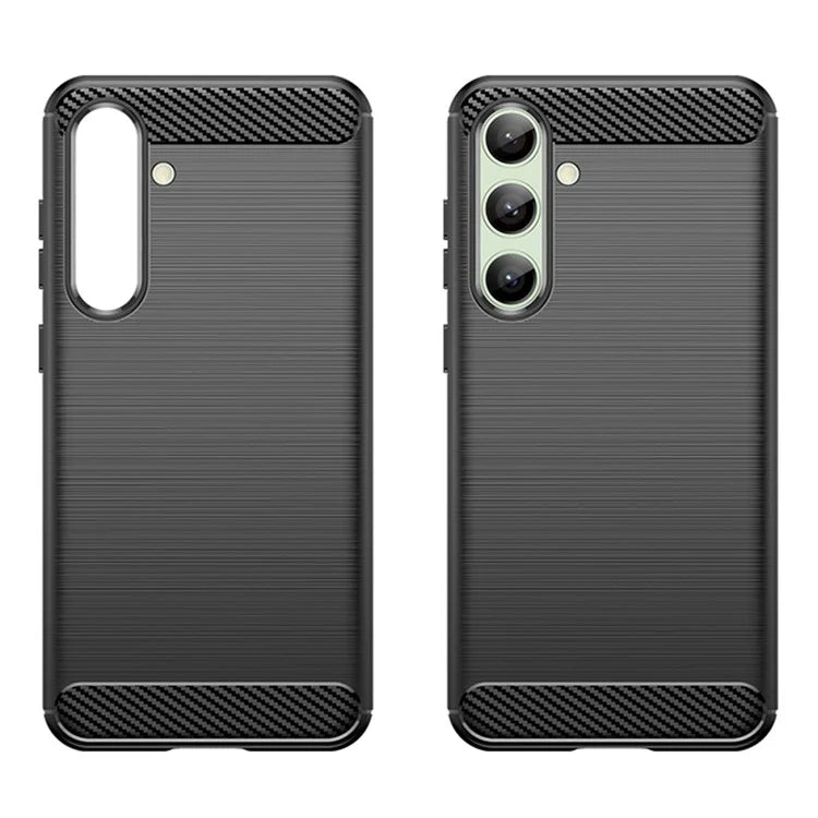 For Samsung Galaxy S24 FE Case Carbon Fiber Texture Brushed TPU Phone Cover