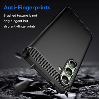 For Samsung Galaxy S24 FE Case Carbon Fiber Texture Brushed TPU Phone Cover
