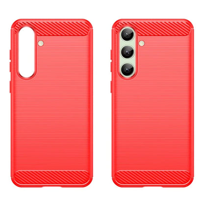For Samsung Galaxy S24 FE Case Carbon Fiber Texture Brushed TPU Phone Cover
