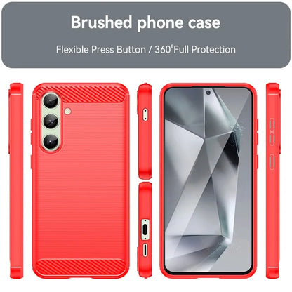 For Samsung Galaxy S24 FE Case Carbon Fiber Texture Brushed TPU Phone Cover
