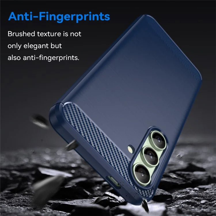 For Samsung Galaxy S24 FE Case Carbon Fiber Texture Brushed TPU Phone Cover