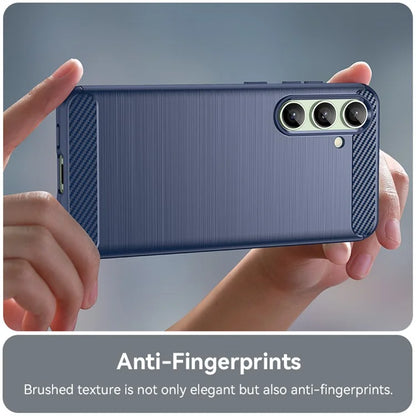 For Samsung Galaxy S24 FE Case Carbon Fiber Texture Brushed TPU Phone Cover