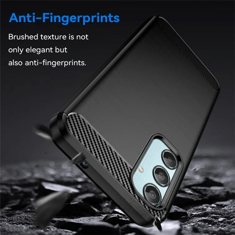 For Samsung Galaxy M35 5G Case Brushed TPU Phone Cover Carbon Fiber Texture