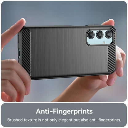 For Samsung Galaxy M35 5G Case Brushed TPU Phone Cover Carbon Fiber Texture