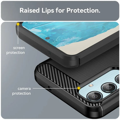 For Samsung Galaxy M35 5G Case Brushed TPU Phone Cover Carbon Fiber Texture