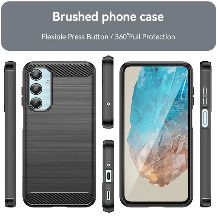 For Samsung Galaxy M35 5G Case Brushed TPU Phone Cover Carbon Fiber Texture