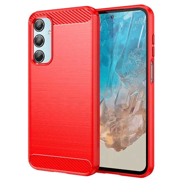 For Samsung Galaxy M35 5G Case Brushed TPU Phone Cover Carbon Fiber Texture