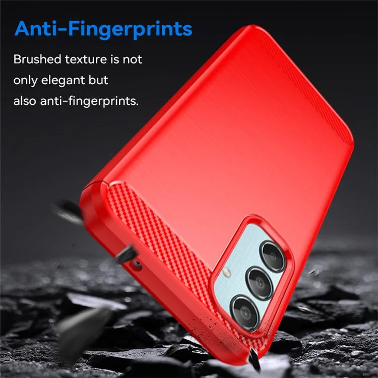 For Samsung Galaxy M35 5G Case Brushed TPU Phone Cover Carbon Fiber Texture