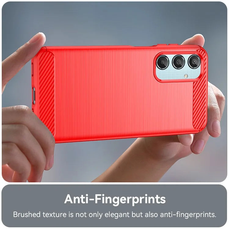 For Samsung Galaxy M35 5G Case Brushed TPU Phone Cover Carbon Fiber Texture