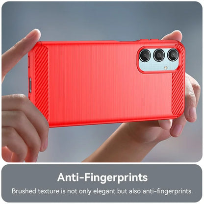 For Samsung Galaxy M35 5G Case Brushed TPU Phone Cover Carbon Fiber Texture