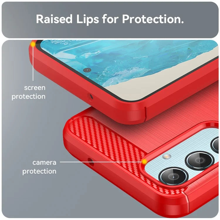 For Samsung Galaxy M35 5G Case Brushed TPU Phone Cover Carbon Fiber Texture