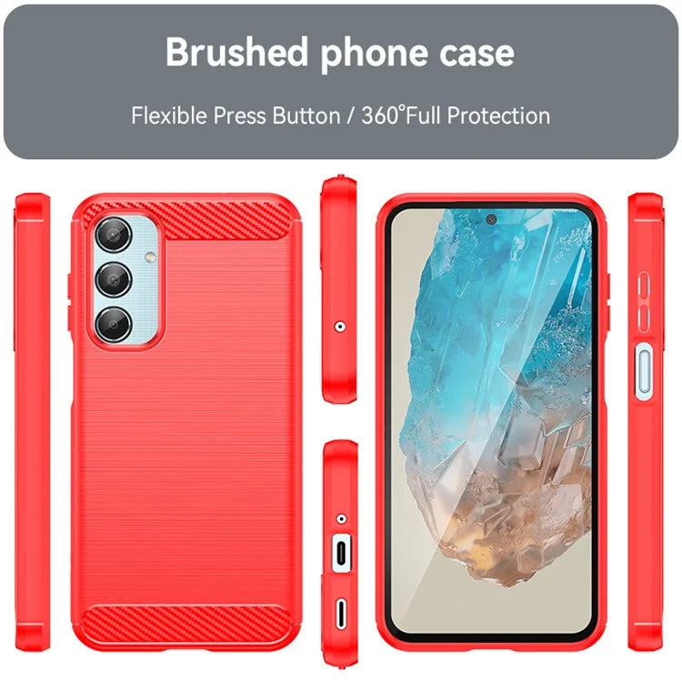 For Samsung Galaxy M35 5G Case Brushed TPU Phone Cover Carbon Fiber Texture