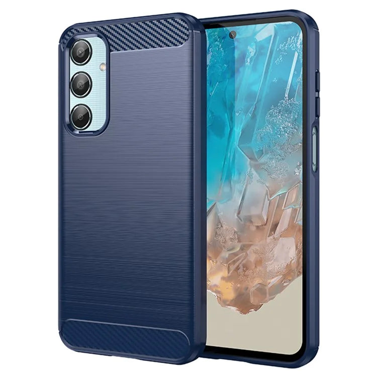For Samsung Galaxy M35 5G Case Brushed TPU Phone Cover Carbon Fiber Texture