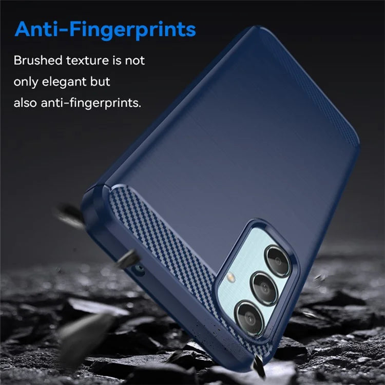 For Samsung Galaxy M35 5G Case Brushed TPU Phone Cover Carbon Fiber Texture