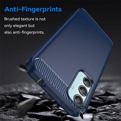For Samsung Galaxy M35 5G Case Brushed TPU Phone Cover Carbon Fiber Texture