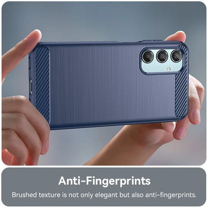 For Samsung Galaxy M35 5G Case Brushed TPU Phone Cover Carbon Fiber Texture