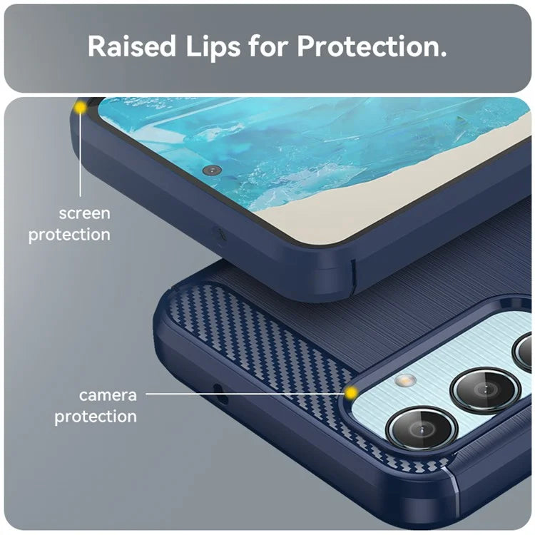 For Samsung Galaxy M35 5G Case Brushed TPU Phone Cover Carbon Fiber Texture