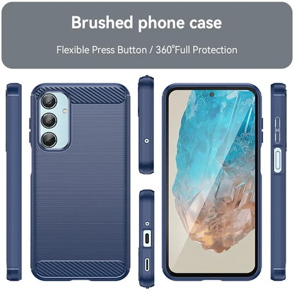 For Samsung Galaxy M35 5G Case Brushed TPU Phone Cover Carbon Fiber Texture