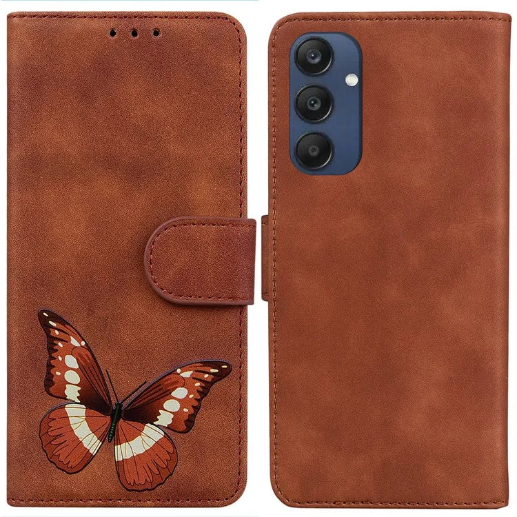 For Samsung Galaxy M35 5G Case PU Leather Stand Phone Cover Butterfly Printed
