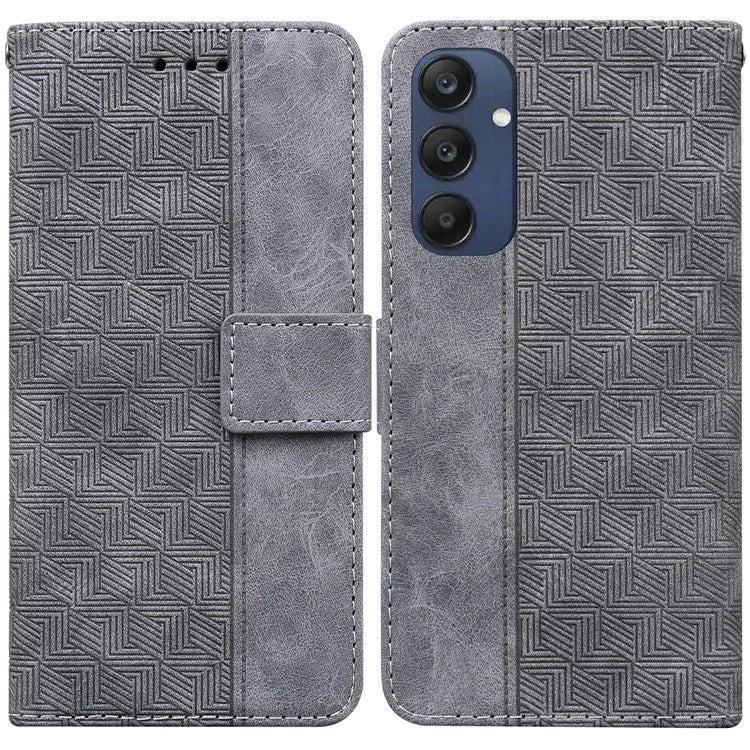 For Samsung Galaxy M35 5G Phone Case Geometry Pattern Leather Flip Wallet Cover