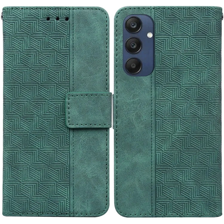 For Samsung Galaxy M35 5G Phone Case Geometry Pattern Leather Flip Wallet Cover