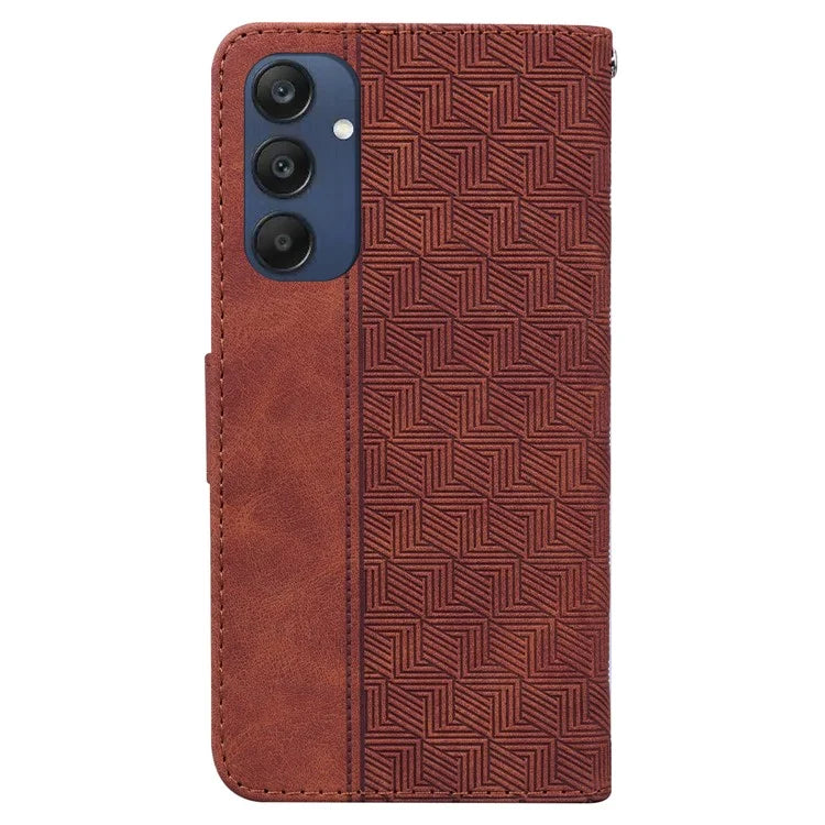 For Samsung Galaxy M35 5G Phone Case Geometry Pattern Leather Flip Wallet Cover