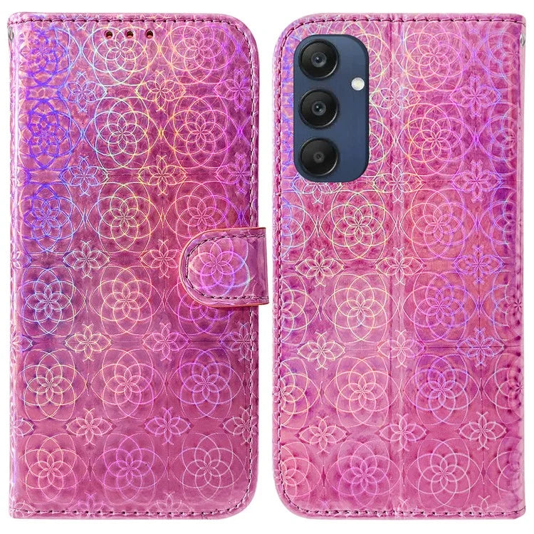 For Samsung Galaxy M35 5G Case Dazzling Flower Leather Phone Cover with Stand