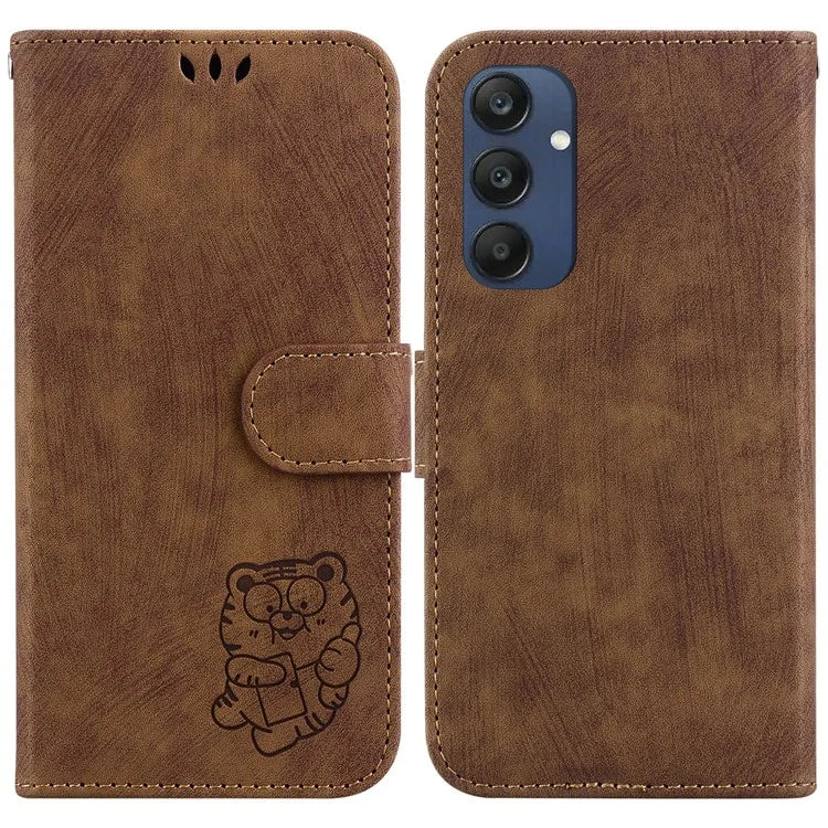 For Samsung Galaxy M35 5G Wallet Case Leather Phone Cover Cute Tiger Imprint