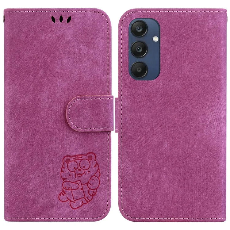 For Samsung Galaxy M35 5G Wallet Case Leather Phone Cover Cute Tiger Imprint