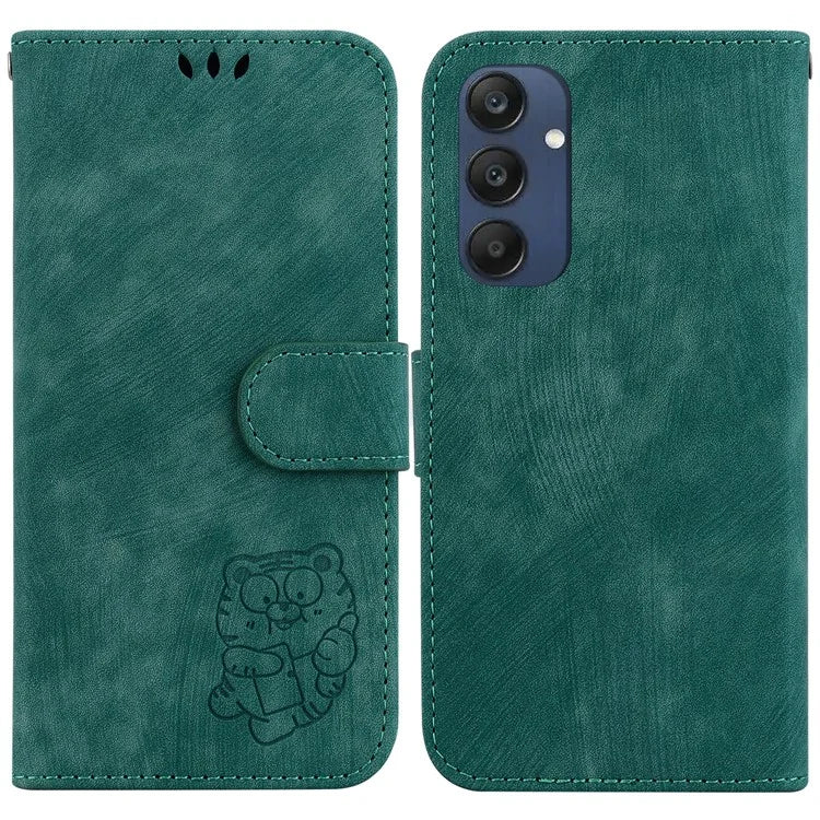 For Samsung Galaxy M35 5G Wallet Case Leather Phone Cover Cute Tiger Imprint