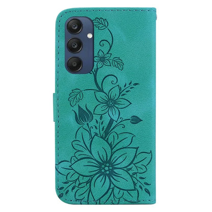 For Samsung Galaxy M35 5G Stand Case Lily Flower Imprint Leather Phone Cover