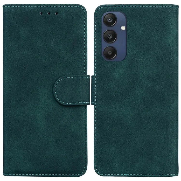 For Samsung Galaxy M35 5G Wallet Phone Case Solid Color Leather Flip Cover