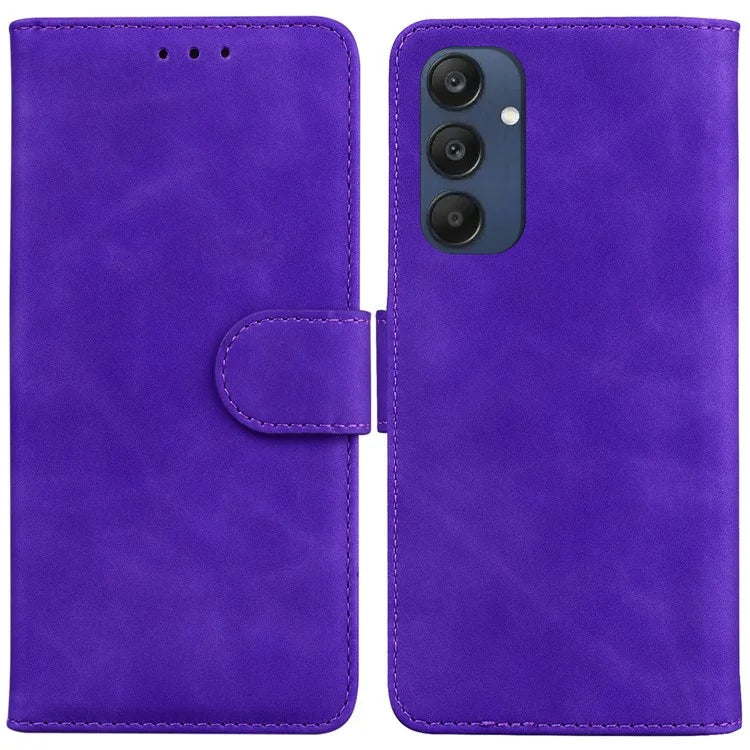 For Samsung Galaxy M35 5G Wallet Phone Case Solid Color Leather Flip Cover